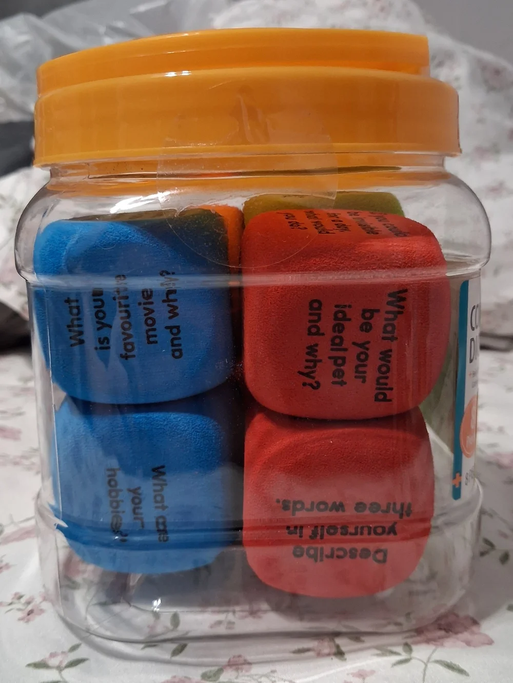 Conversation Dice Set - Orange & Blue